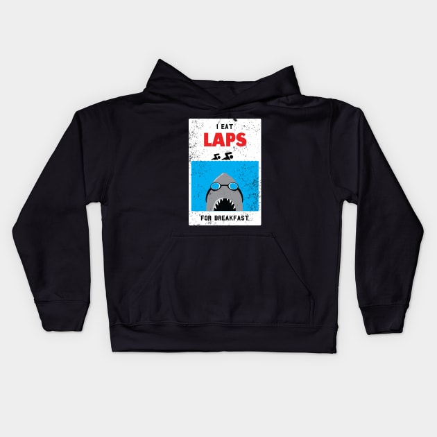 shark swimmer eats laps for breakfast Kids Hoodie by atomguy